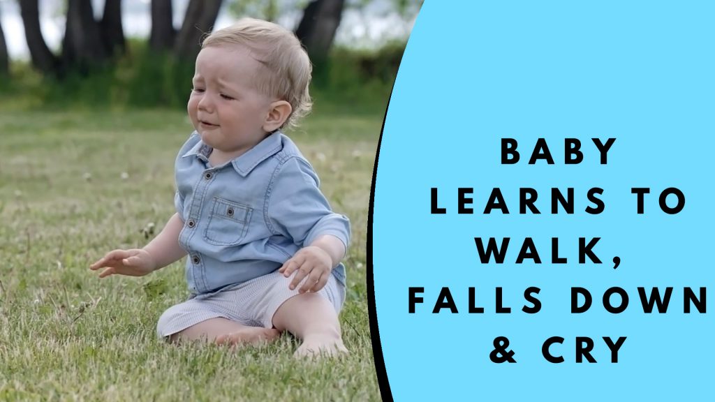 Silly Baby Learns to Walk Falls Down and Cry (Super Cute)